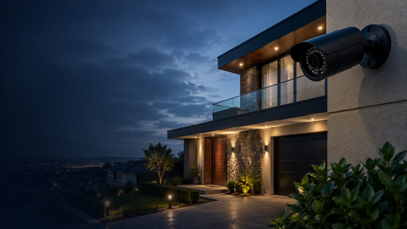 Adelaide home at dusk protected by an Auslink Security CCTV camera